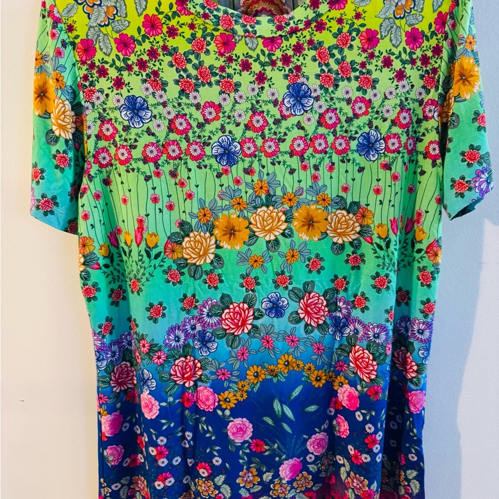 Johnny Was ~Field of dreams~ Multicolor Floral Short Sleeve Top